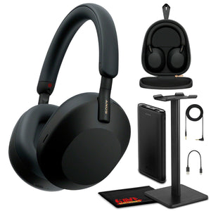 Sony WH-1000XM5 Noise-Canceling Wireless Over-Ear Headphones Black Bundle Sony