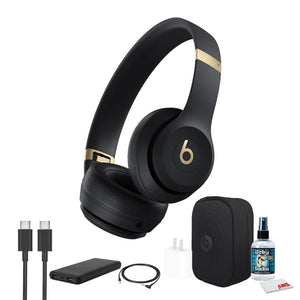 Beats by Dr. Dre Solo 4 Wireless Headphones Black and Gold Bundle Beats