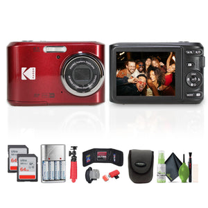 Kodak Pixpro FZ45 Digital Camera in Red FZ45RD Bundle with Accessories Kodak