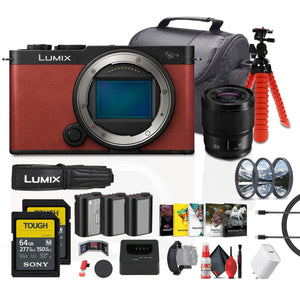 Panasonic Lumix S9 Mirrorless Camera Red Bundle with Accessories Panasonic
