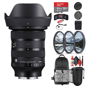 Sigma 24-70mm f/2.8 DG DN II Art Lens for Sony E Bundle with Accessories Sigma