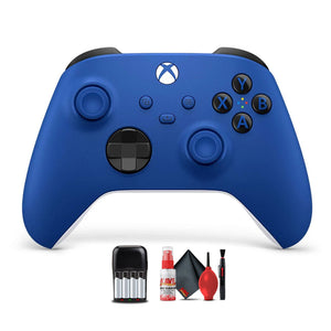Microsoft Xbox Blue Controller Bundle with Rechargeable Batteries, Cleaning Kit Xbox