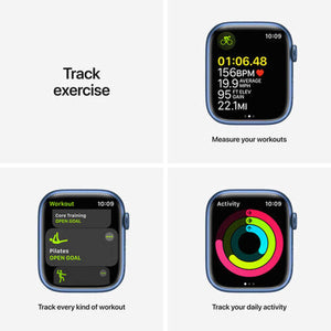 Apple Watch Series 7 GPS + Cellular, 45mm Blue Aluminum Case with Abyss Blue Sport Band - Regular Apple