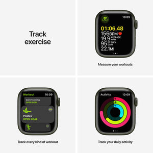 Apple Watch Series 7 GPS, 41mm Green Aluminum Case with Clover Sport Band - Regular - Used Apple