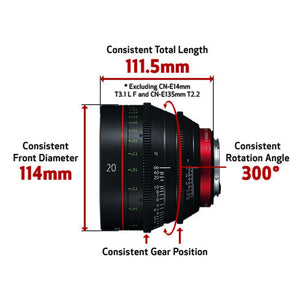Canon CN-E 14mm T3.1 L F Cinema Prime Lens EF Mount Electronics - Reconditioned Canon