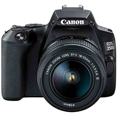 Canon EOS 250D (Rebel SL3) DSLR Camera w/ 18-55m DC Lens (International Model)