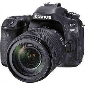 Canon Digital SLR Camera Body EOS 80D and EF-S 18-135mm f/3.5-5.6 Image Stabilization USM Lens with 24.2 Megapixel APS-C CMOS Sensor and Dual Pixel CMOS AF - Black International Model Canon