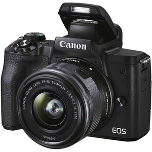 Canon EOS M50 Mark II + EF-M 15-45mm is STM Kit Black International Version