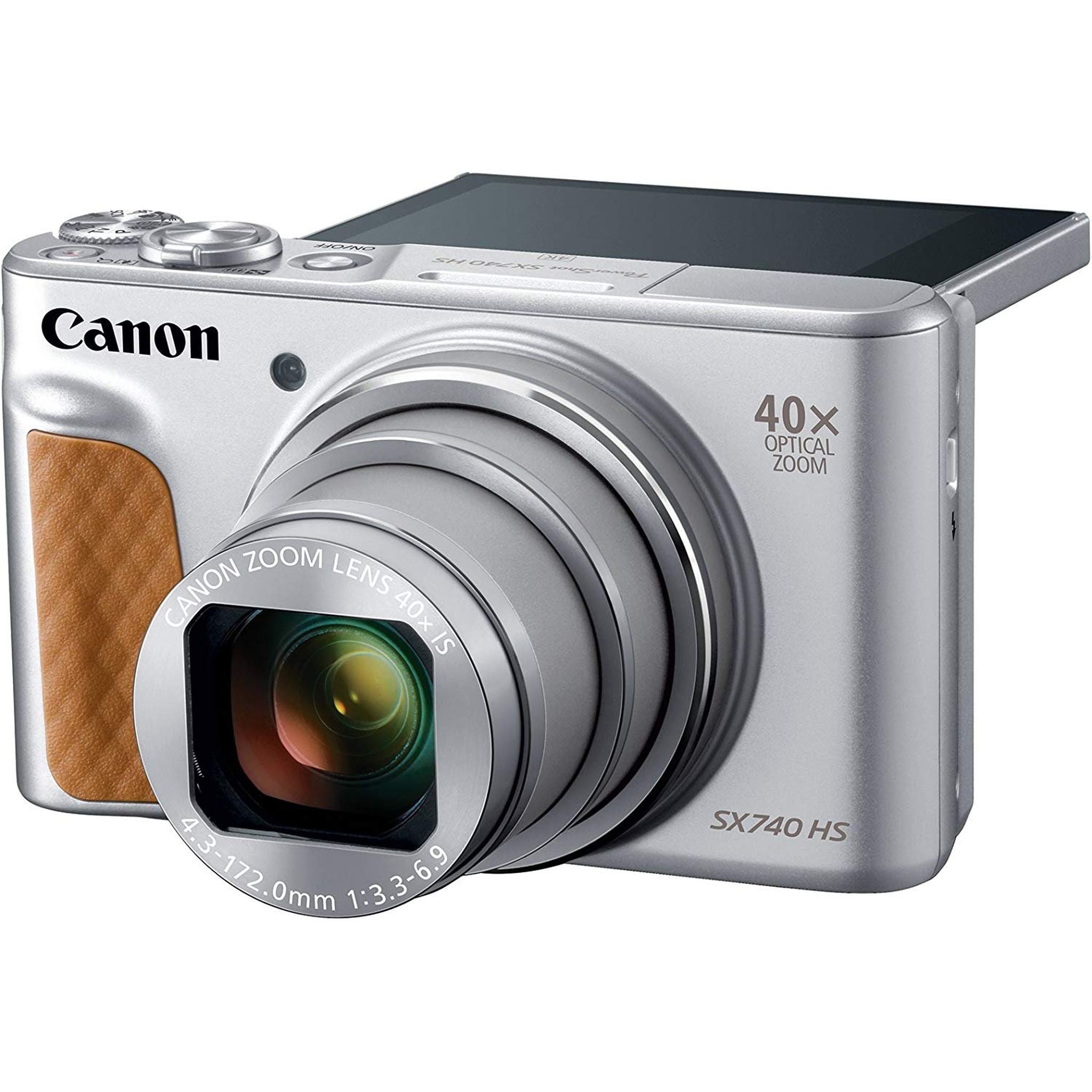 Canon PowerShot SX740 Digital Camera w/40x Optical Zoom & 3 Inch Tilt LCD - 4K VIdeo, Wi-Fi, NFC, Bluetooth Enabled Silver