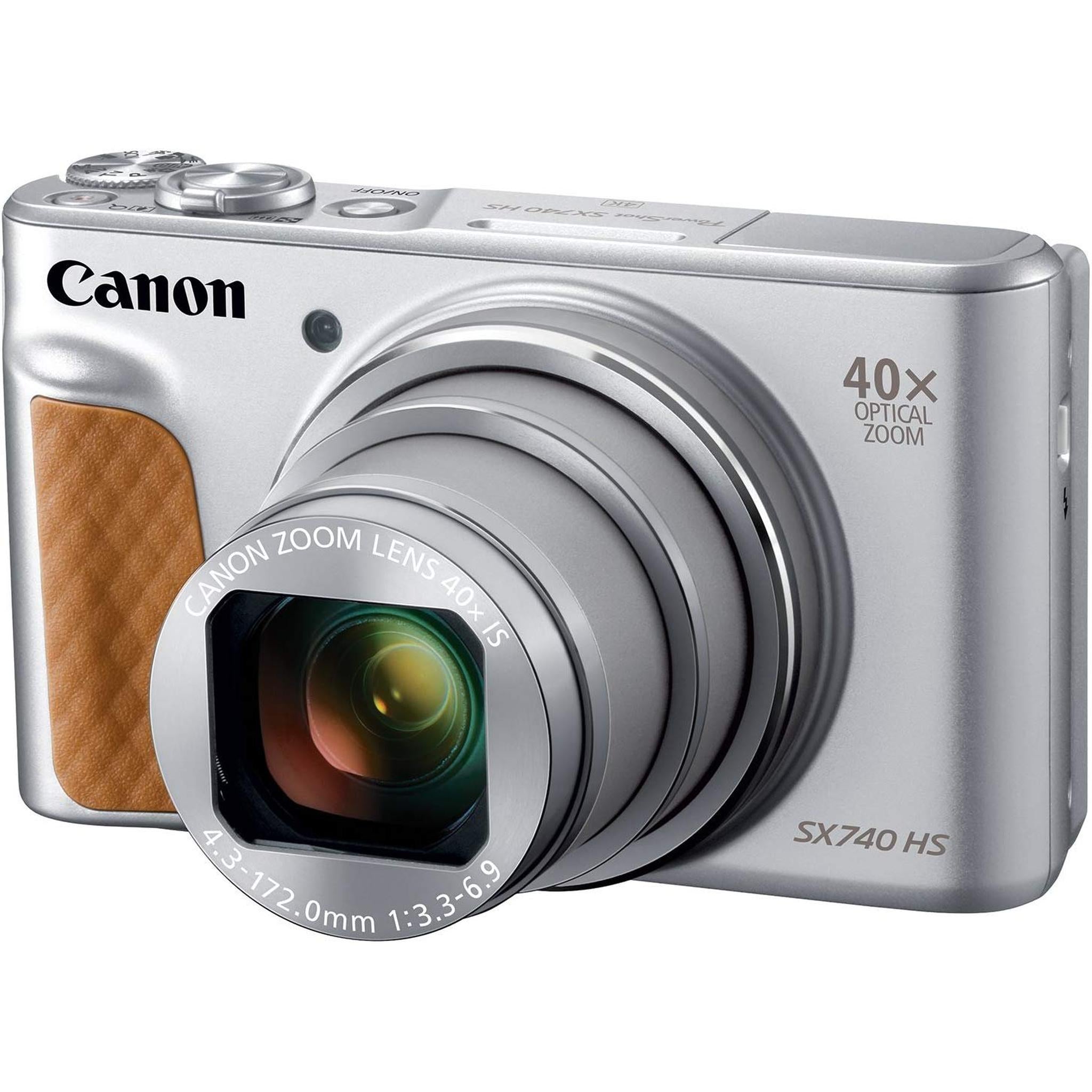 Canon PowerShot SX740 Digital Camera w/40x Optical Zoom & 3 Inch Tilt LCD - 4K VIdeo, Wi-Fi, NFC, Bluetooth Enabled Silver