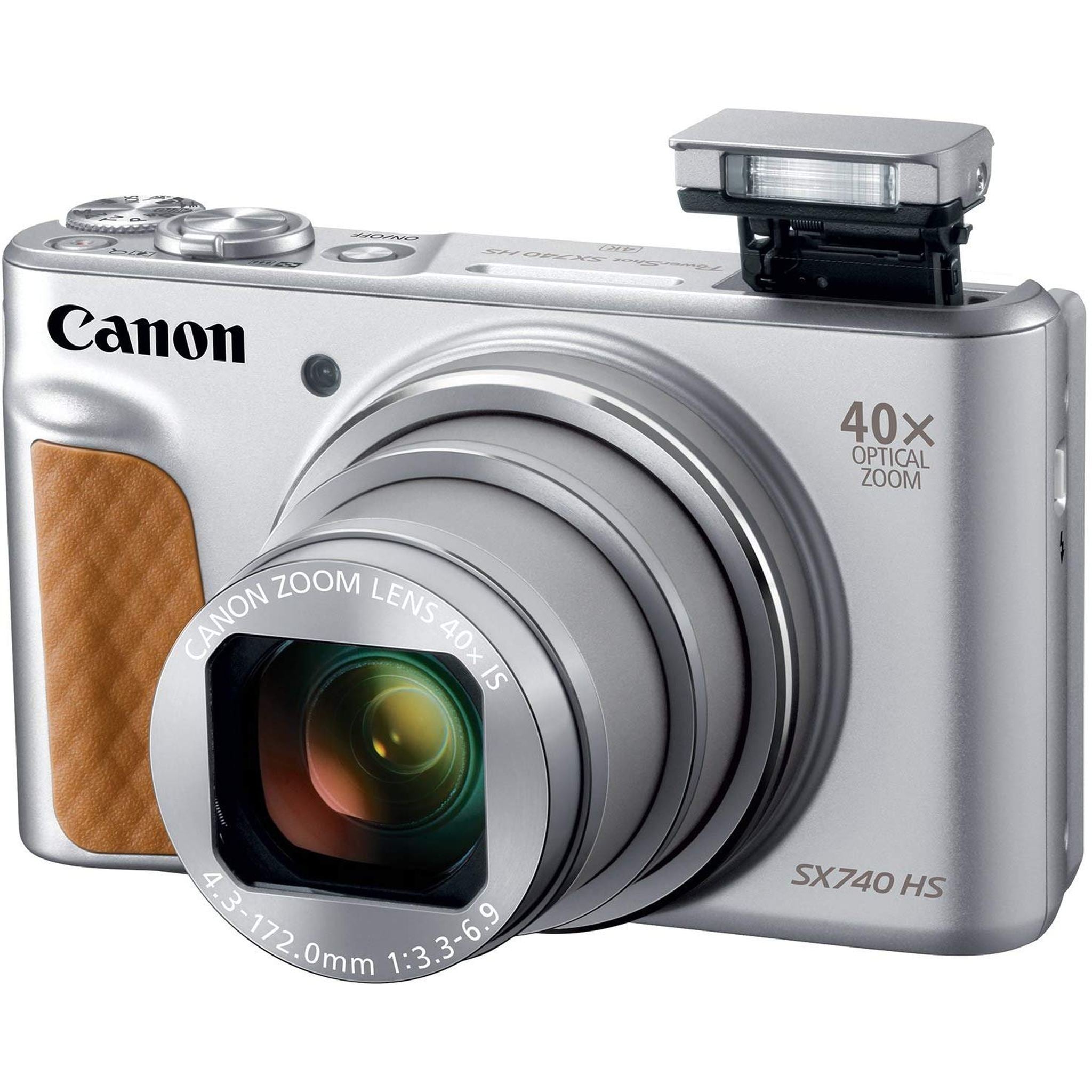 Canon PowerShot SX740 Digital Camera w/40x Optical Zoom & 3 Inch Tilt LCD - 4K VIdeo, Wi-Fi, NFC, Bluetooth Enabled Silver