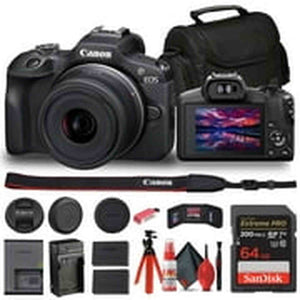 Canon EOS R100 Mirrorless Camera with 18-45mm Lens + Bag + 64GB Card + LPE17 Battery + More Canon