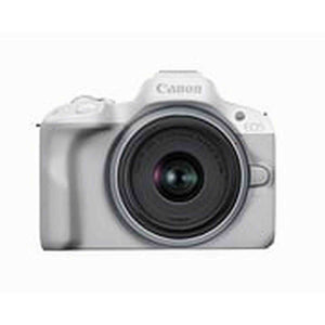 Canon EOS R50 Mirrorless Vlogging Camera White w/RF-S18-45mm F4.5-6.3 is STM Lens, 24.2 MP, 4K Video, Subject Detection & Tracking, Compact, Smartphone Connection, Content Creator Canon