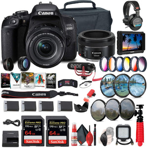 Canon EOS Rebel 800D / T7i DSLR Camera with 18-55 Lens 1895C002 + More - Reconditioned Canon
