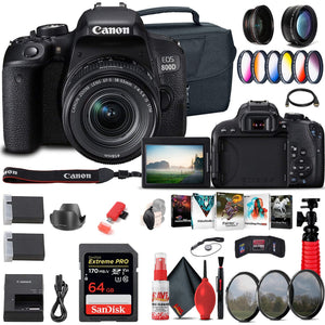 Canon EOS Rebel 800D / T7i DSLR Camera with 18-55 Lens 1895C002 + More - Reconditioned Canon