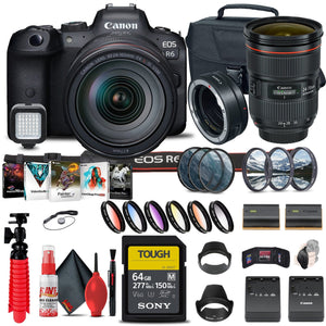 Canon EOS R6 Mirrorless Camera with 24-105mm f/4L Lens 4082C012 + More - Reconditioned Canon