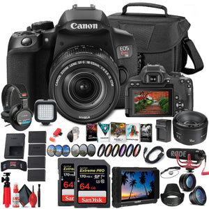 Canon EOS Rebel T8i DSLR Camera with 18-55mm Lens 3924C002 + 4K Monitor + More - Reconditioned Canon