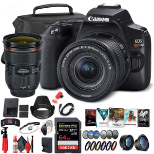 Canon EOS Rebel SL3 DSLR Camera with 18-55mm Lens Black 3453C002 + Canon EF - Reconditioned Canon