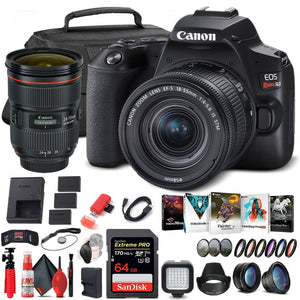 Canon EOS Rebel SL3 DSLR Camera with 18-55mm Lens Black 3453C002 + Canon EF - Reconditioned Canon