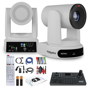 PTZOptics Move 4K PTZ Camera with 30x Zoom White PT30X-4K-WH-G3 + SuperJoy PTZ Controller PTZOptics