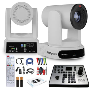 PTZOptics Move 4K PTZ Camera with 30x Zoom White PT30X-4K-WH-G3 + PT-JOY-G4 Controller PTZOptics