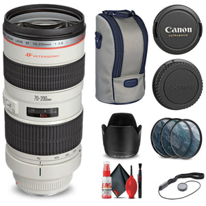 Canon EF 70-200mm f/2.8L USM Lens 2569A004 + Filter Kit + Cap Keeper + More - Reconditioned Canon