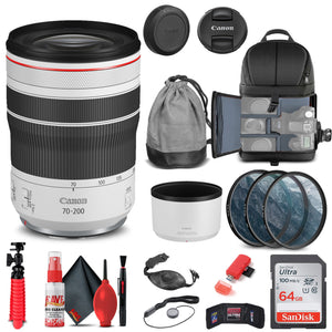 Canon RF 70-200mm f/4L IS USM Lens 4318C002 + Filter Kit + BackPack + More Canon