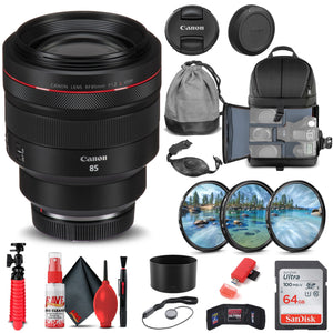Canon RF 85mm f/1.2L USM Lens 3447C002 + Filter Kit + BackPack + More - Reconditioned