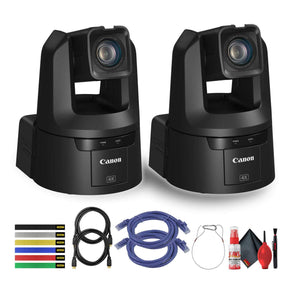 2 x Canon CR-N500 Professional 4K NDI PTZ Camera with 15x Zoom + 2 x HDMI Cable + More Bundle Canon
