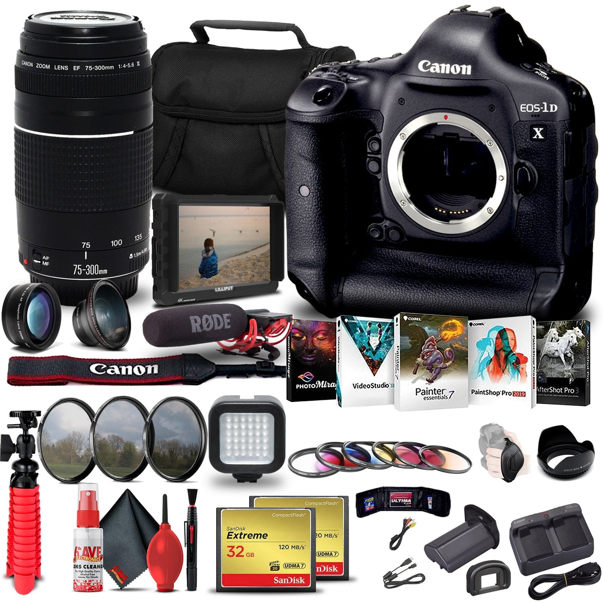 Canon EOS-1D X DSLR Camera Body Only + Canon Lens Storage Bundle