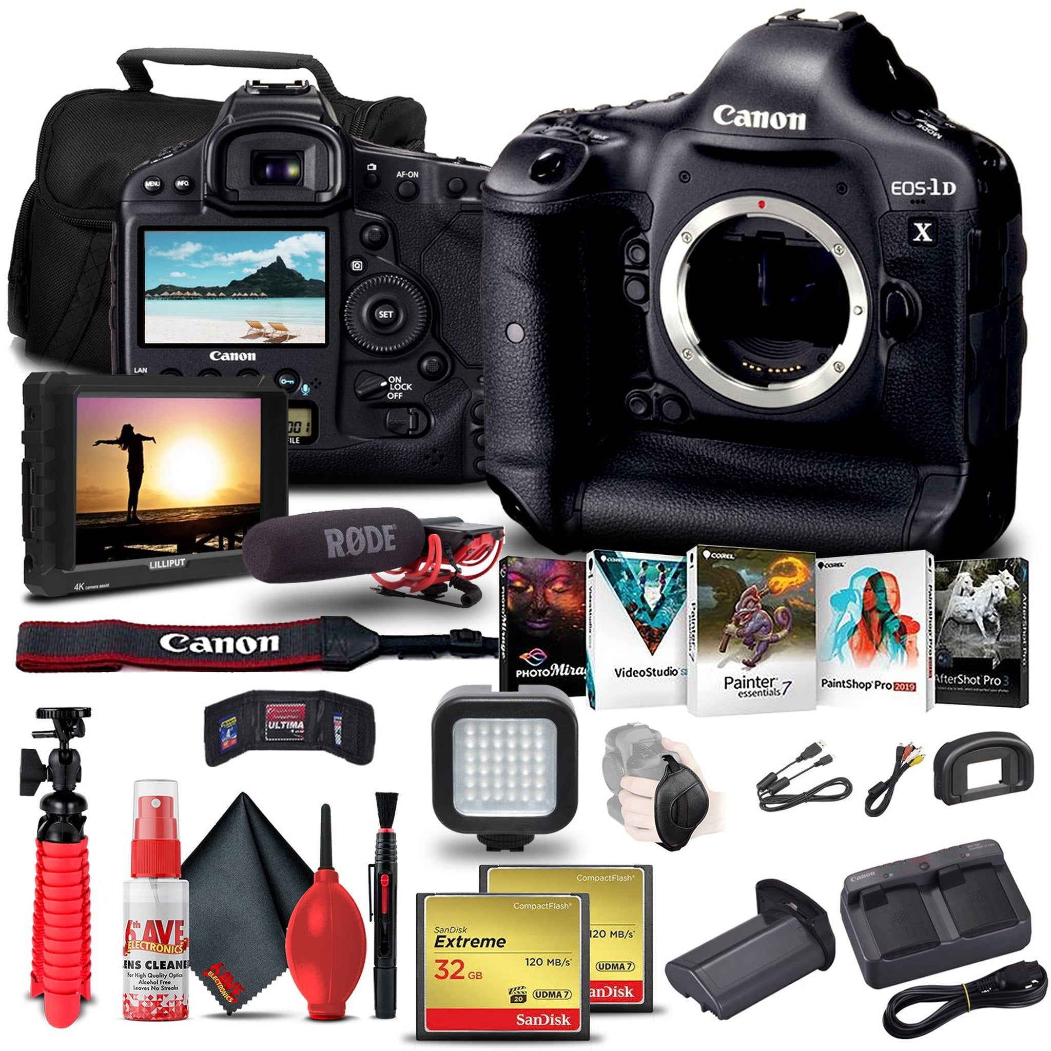 Canon EOS-1D X DSLR Camera Body Only + 4K Monitor Pro Bundle