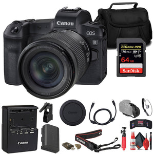Canon EOS R Mirrorless Camera W/ 24-105mm Lens + 64GB Card + Bag + More - Reconditioned Canon