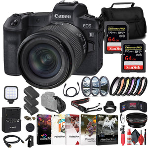 Canon EOS R Mirrorless Camera W/ 24-105mm Lens + 64GB Card + Bag + More - Reconditioned Canon