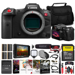 Canon EOS R5 C Mirrorless Cinema Camera + 4K Monitor + Mic + 64GB Card + Bag + More - Reconditioned Canon