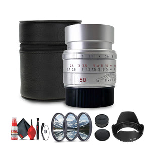 Leica APO-Summicron-M 50mm f/2 ASPH. Lens Silver Anodized + Lens Filter Kit + More Leica