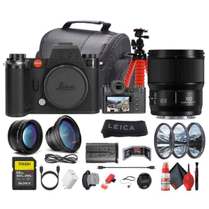 Leica SL3-S Mirrorless Digital Camera + Panasonic S 100mm Lens + 64GB Memory Card - Bundle Leica