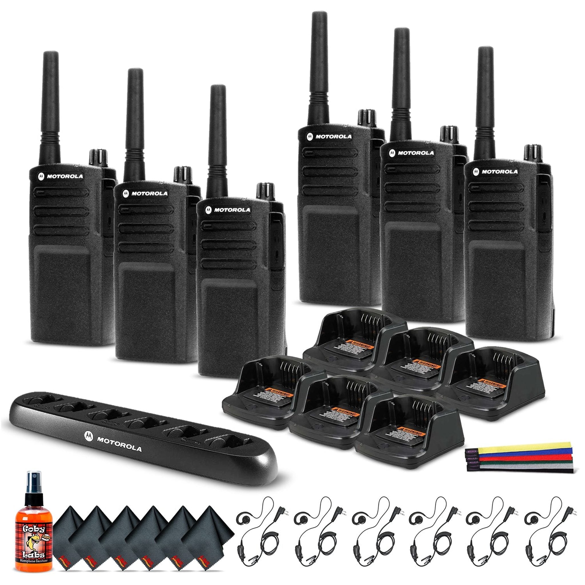 6 x Motorola RMU2040 On-Site 2-Way Radio RMU2040 - 6 Pack With Mics Supreme Bundle Motorola