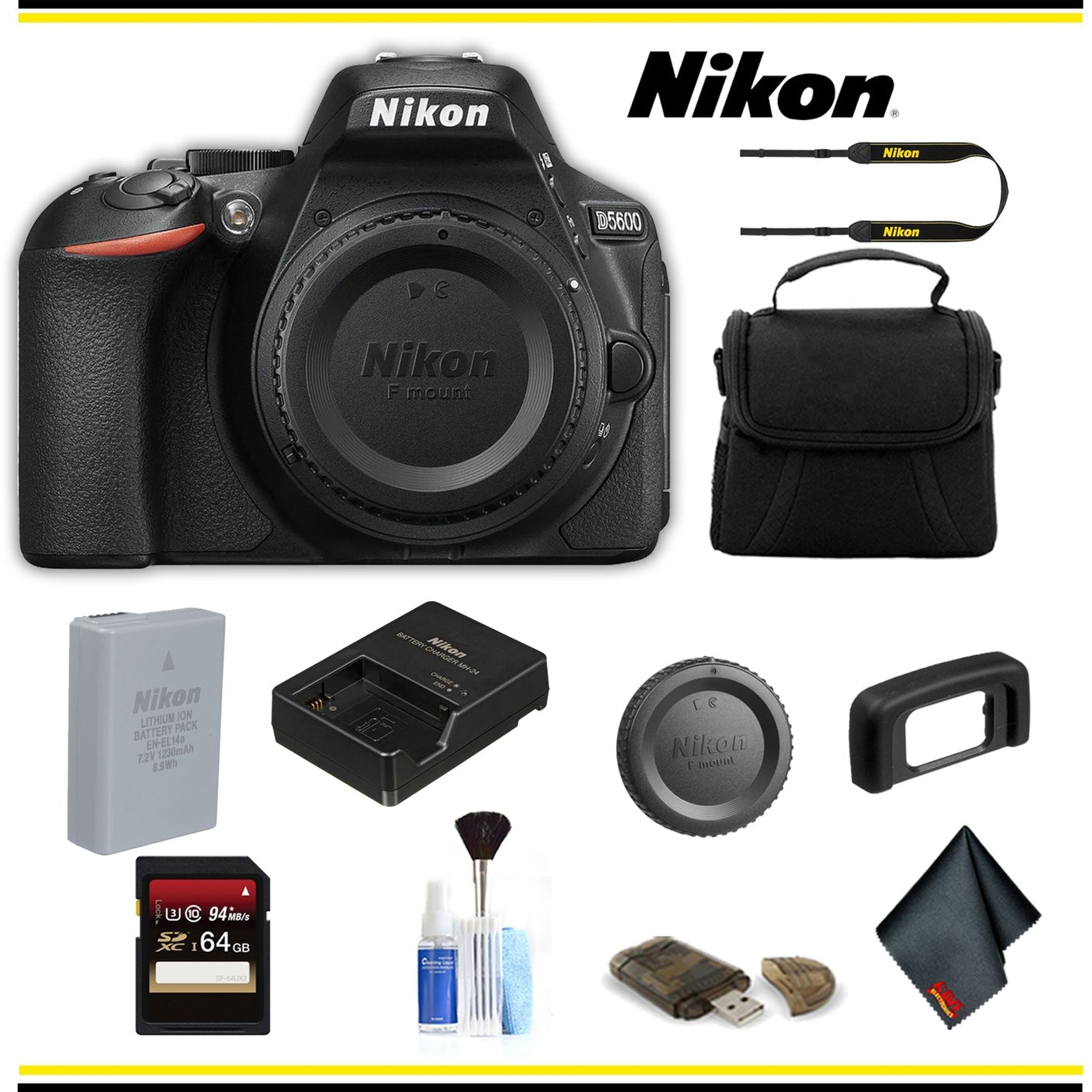 Nikon D5600 DSLR Camera 1575 Starter Bundle- International Model Nikon