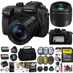 Panasonic Lumix GH5 II Mirrorless Camera W/ 12-60mm Lens + Panasonic 25mm Lens + More Panasonic