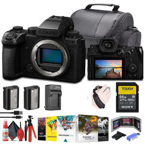 Panasonic Lumix S5 IIX Mirrorless Camera + 64GB Memory Card + Corel Photo Software + More Panasonic