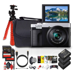 Panasonic ZS99 Point and Shoot Compact Travel Digital Camera Silver - Bundle Panasonic