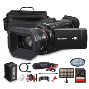 Panasonic HC-X1600 UHD 4K HDMI Lightweight Compact Camcorder with 24x Zoom + Mic - Bundle Panasonic