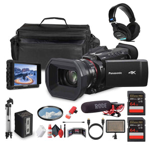 Panasonic HC-X1600 UHD 4K HDMI Lightweight Compact Camcorder with 24x Zoom + Mic - Bundle Panasonic