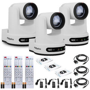 3 x PTZOptics Move 4K PTZ Camera with 12x Optical Zoom White PT12X-4K-WH-G3 PTZOptics