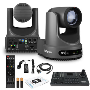 PTZOptics Move 4K PTZ Camera with 20x Zoom Gray PT20X-4K-GY-G3 + SuperJoy PTZ Controller PTZOptics