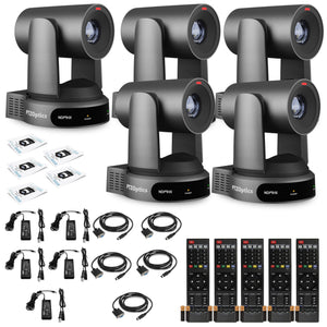 5 x PTZOptics Move 4K PTZ Camera with 30x Zoom Gray PT30X-4K-GY-G3 PTZOptics