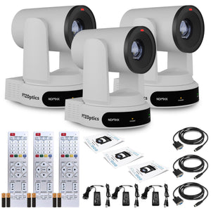 3 x PTZOptics Move 4K PTZ Camera with 30x Zoom White PT30X-4K-WH-G3 PTZOptics