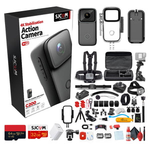 SJCAM C200 4K Mini Action Camera Accessory Bundle SJCAM