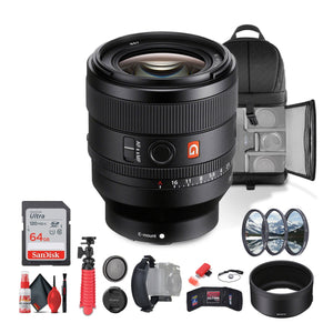 Sony FE 50mm f/1.4 GM Lens Sony E SEL50F14GM + 64GB Card + Filter Kit + More - Bundle Sony