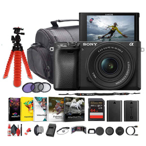 Sony a6100 Mirrorless Camera with 16-50mm f/3.5-5.6 II Lens + Photo Software - Bundle Sony